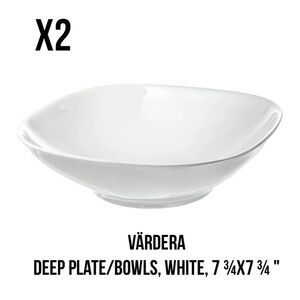 White Deep Plate/Bowls, Set of 2